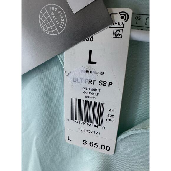 NWT Adidas Golf Women's Polo Shirt UPF 50 in Light Blue Size L - Picture 7 of 9